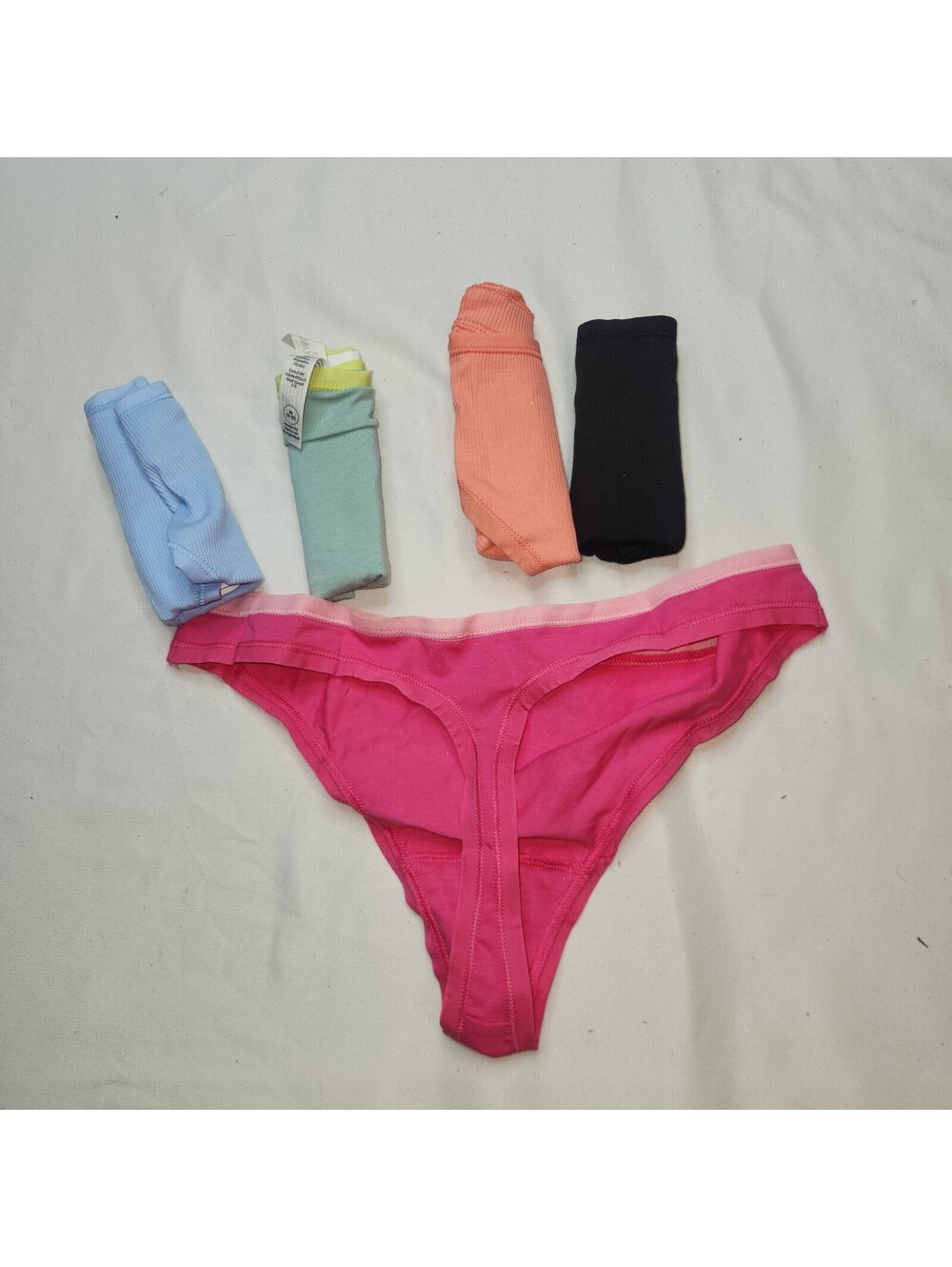 Women's underwear lot pink thong with 5 assorted panties
